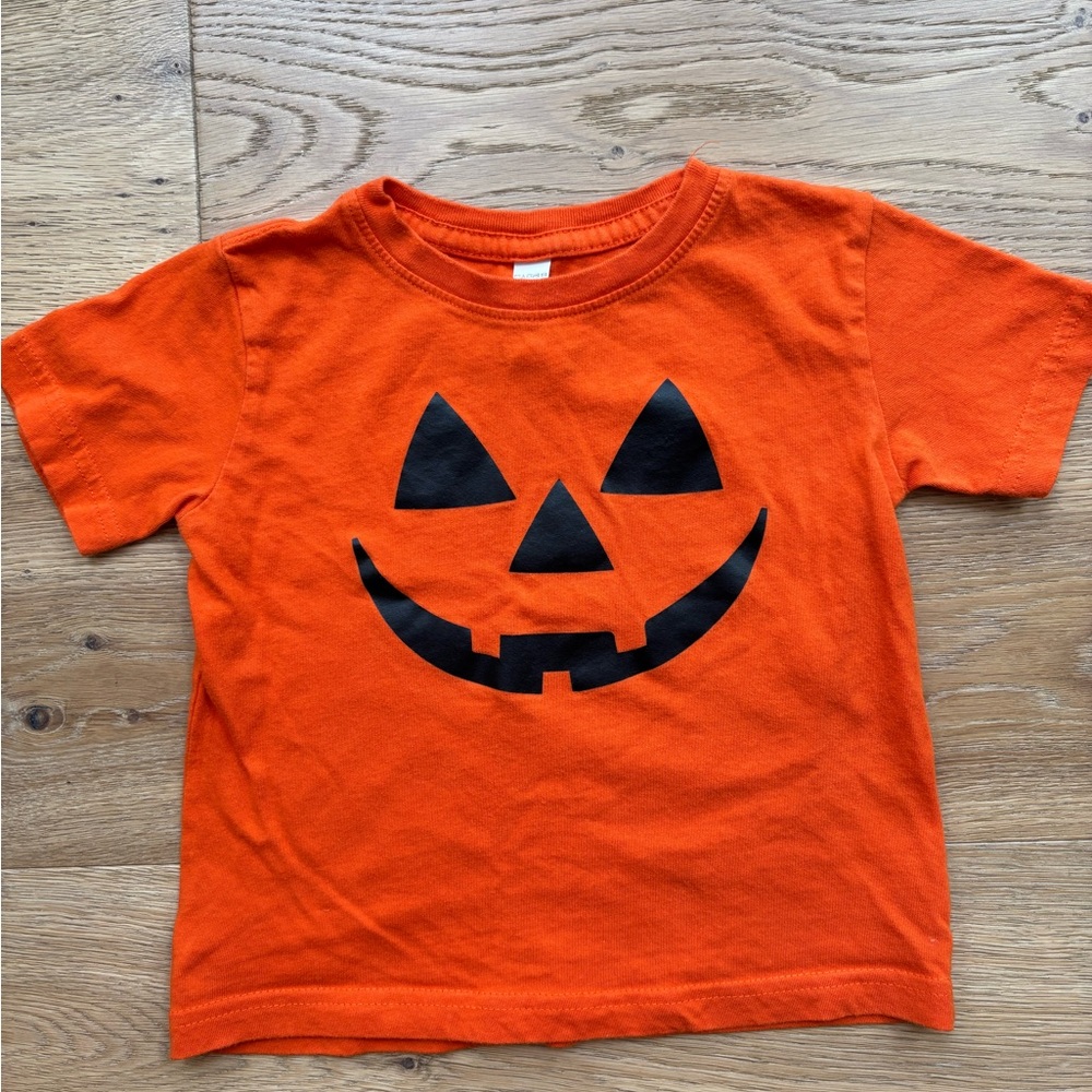 Orange Pumpkin Face T-Shirt Toddler Halloween